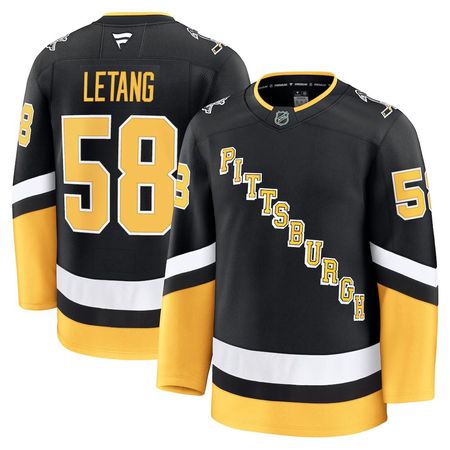 Men's Pittsburgh Penguins #58 Kris Letang Black Alternate Premium Jersey