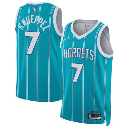 Men's Charlotte Hornets #7 Kon Knueppel Teal Swingman Icon Edition Jersey
