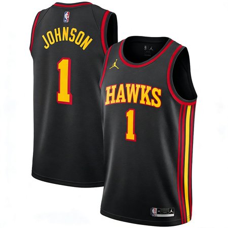 Women's Atlanta Hawks #1 Jalen Johnson Black Swingman Statement Edition Jersey