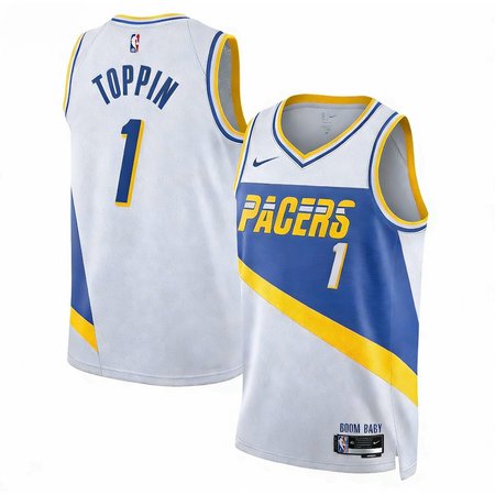 Women's Indiana Pacers #1 Obi Toppin White 2025/26 City Edition Swingman Jersey