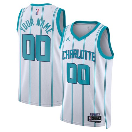 Men's Charlotte Hornets White Swingman Custom Association Edition Jersey
