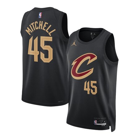 Women's Cleveland Cavaliers #45 Donovan Mitchell Black Swingman Statement Edition Jersey