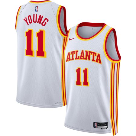 Youth Atlanta Hawks #11 Trae Young White Swingman Association Edition Jersey