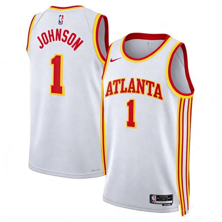 Youth Atlanta Hawks #1 Jalen Johnson White Swingman Association Edition Jersey