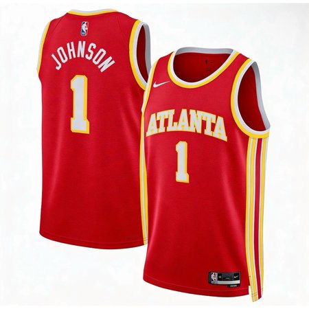 Youth Atlanta Hawks #1 Jalen Johnson Red Swingman Icon Edition Jersey