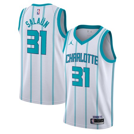Youth Charlotte Hornets #31 Tidjane Salaun White Association Edition Swingman Jersey