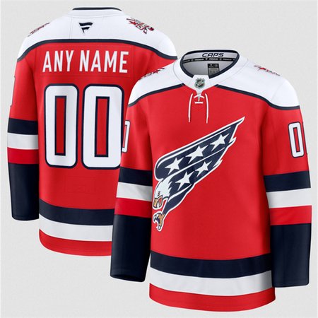 Men's Washington Capitals Custom Red 2025-26 Alternate Stitched Hockey Premium Jersey