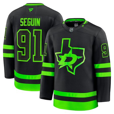 Youth Dallas Stars #91 Tyler Seguin Black 2024-25 With A Patch Alternate Stitched Hockey Jersey