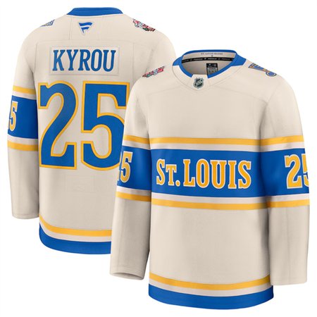 Youth St. Louis Blues #25 Jordan Kyrou Cream 2024-25 Winter Classic Stitched Hockey Jersey