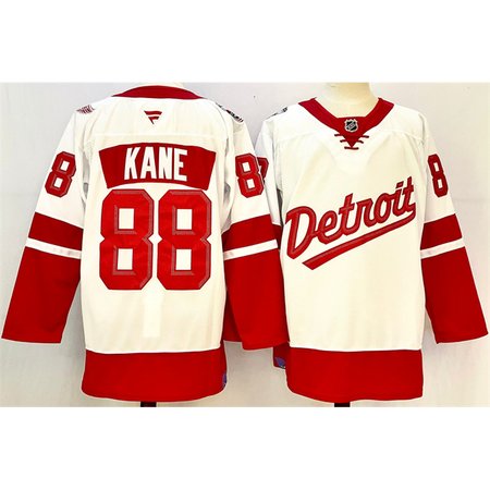 Youth Detroit Red Wings #88 Patrick Kane White/Red 2024-25 Stitched Jersey