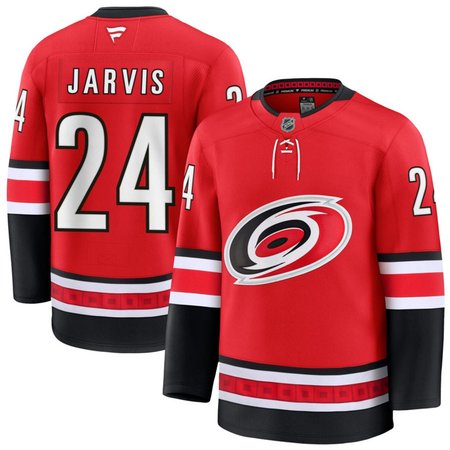 Men's Carolina Hurricanes #24 Seth Jarvis Red Home Stitched Hockey Premium Jersey