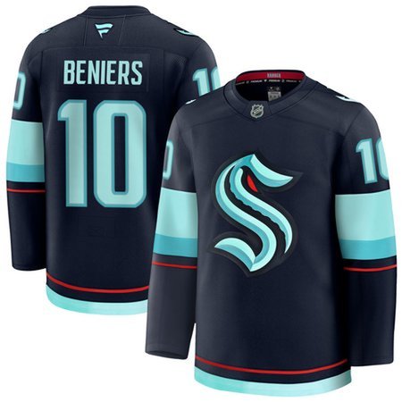 Men's Seattle Kraken #10 Matty Beniers Fanatics Blue Away Premium Jersey
