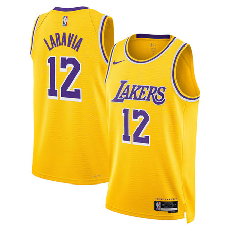 Youth Los Angeles Lakers #12 Jake LaRavia Gold Icon Edition Swingman Jersey