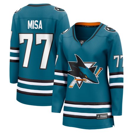 Women's San Jose Sharks #77 Michael Misa Teal Jersey