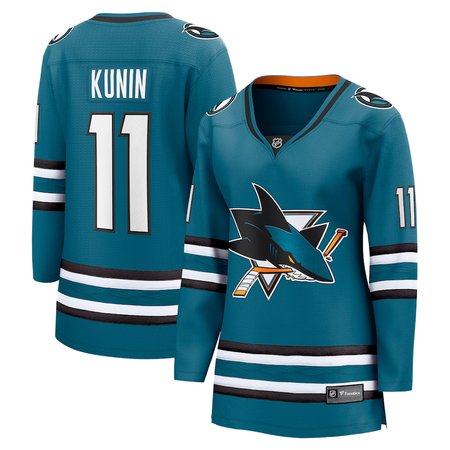 Women's San Jose Sharks #11 Luke Kunin Teal Home Player Jersey