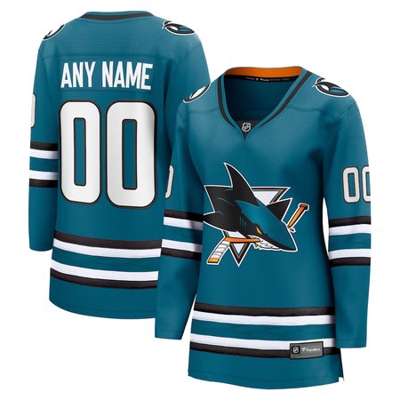 Women's San Jose Sharks Teal Home Custom Jersey