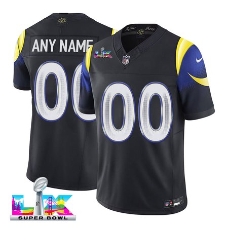 Youth Los Angeles Rams Custom Black Super Bowl LX Rivalries Collection F.U.S.E Vapor Limited Stitched Jersey