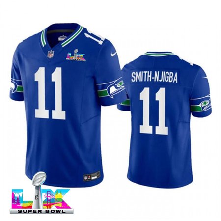 Men's Seattle Seahawks #11 Jaxon Smith-Njigba Royal Super Bowl LX F.U.S.E. Vapor Limited Stitched Football Jersey