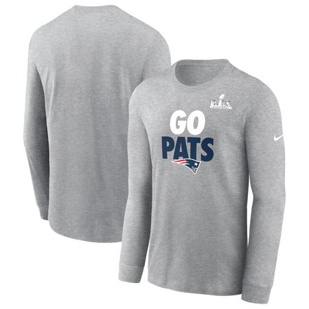 Men's New England Patriots Heather Gray Super Bowl LX Fast As Fast Gets Long Sleeve T-Shirt