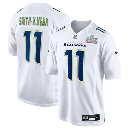 Youth Seattle Seahawks #11 Jaxon Smith-Njigba White Super Bowl LX Patch Tundra Fashion Game Jersey