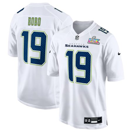 Youth Seattle Seahawks #19 Jake Bobo White Super Bowl LX Patch Tundra Fashion Game Jersey