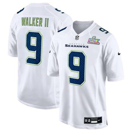 Men's Seattle Seahawks #9 Kenneth Walker III White Super Bowl LX Patch Tundra Fashion Game Jersey