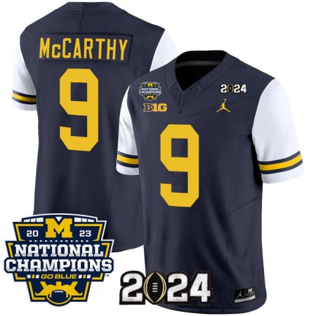 Men's Michigan Wolverines #9 J.J. McCarthy Navy/White 2024 F.U.S.E. With 2023 National Champions Patch Stitched Jersey Men's Michigan Wolverines #9 J.J. McCarthy Navy/White 2024 F.U.S.E. With 2023 National Champions Patch Stitched Jersey