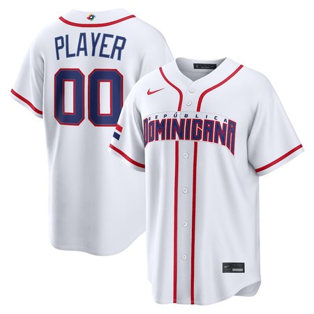 Men's Dominican Republic Baseball Custom White 2026 World Baseball Classic Home Jersey