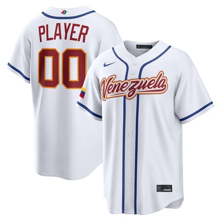 Men's Venezuela Baseball Custom White 2026 World Baseball Classic Home Jersey