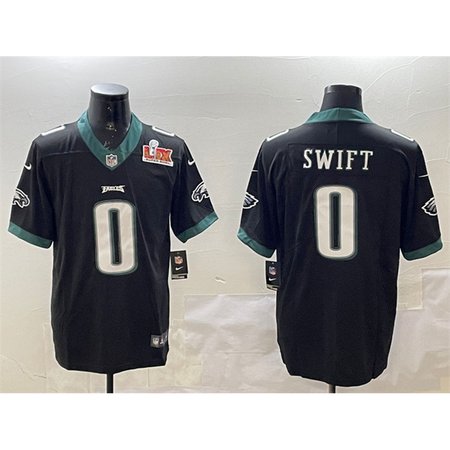 Men's Philadelphia Eagles #0 D'Andre Swift Black 2025 Super Bowl LIX Patch Vapor Untouchable Limited Stitched Football Jersey Men's Philadelphia Eagles #0 D'Andre Swift Black 2025 Super Bowl LIX Patch Vapor Untouchable Limited Stitched Football Jersey