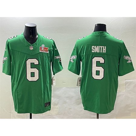 Men's Philadelphia Eagles #6 DeVonta Smith Green 2025 Super Bowl LIX Patch F.U.S.E. Throwback Vapor Untouchable Limited Stitched Football Jersey Men's Philadelphia Eagles #6 DeVonta Smith Green 2025 Super Bowl LIX Patch F.U.S.E. Throwback Vapor Untouchable Limited Stitched Football Jersey