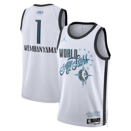 Men's 2026 NBA All-Star #1 Victor Wembanyama White Game Swingman Jersey