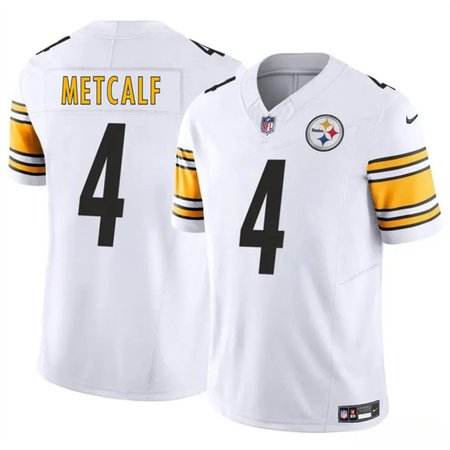 Men's Pittsburgh Steelers #4 DK Metcalf White 2024 F.U.S.E. Vapor Untouchable Limited Stitched Jersey Men's Pittsburgh Steelers #4 DK Metcalf White 2024 F.U.S.E. Vapor Untouchable Limited Stitched Jersey