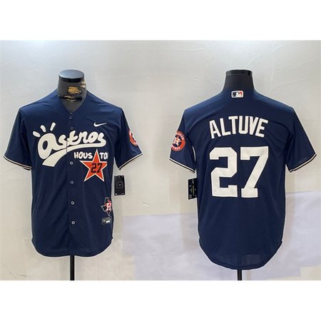 Youth Houston Astros #27 Jose Altuve Navy Cactus Jack Style Vapor Premier Limited Stitched Baseball Jersey