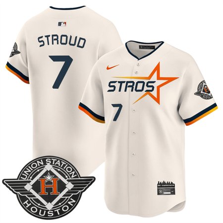Youth Houston Astros #7 C.J. Stroud Cream 2025 City Connect Limited Stitched Baseball Jersey