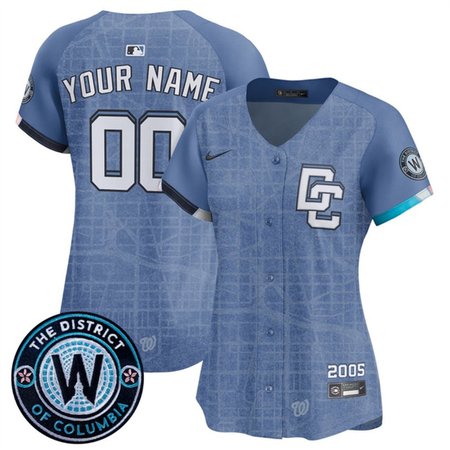 Women's Washington Nationals Custom Blue 2025 City Connect Limited Jersey