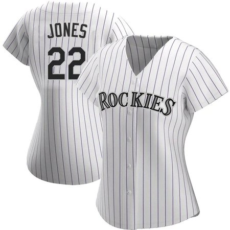 Women's Colorado Rockies #22 Nolan Jones White Home Replica Jersey