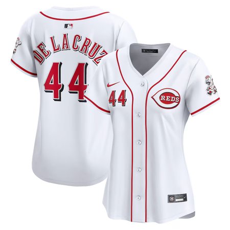 Women's Cincinnati Reds #44 Elly De La Cruz Nike White Home Limited Player Jersey