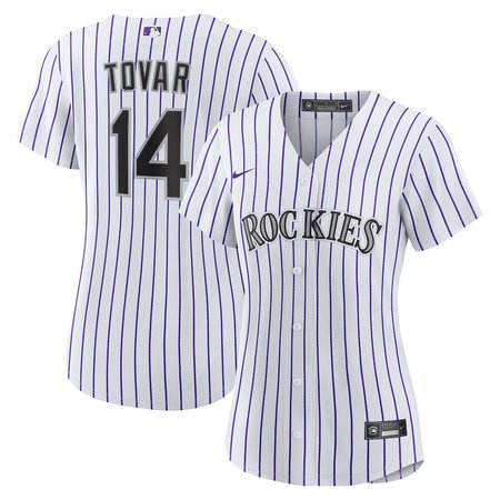 Women's Colorado Rockies #14 Ezequiel Tovar White Home Replica Jersey