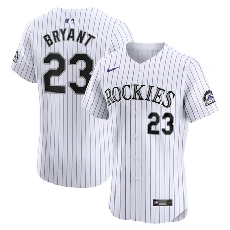 Men's Colorado Rockies #23 Kris Bryant Nike White Home Elite Jersey Men's Colorado Rockies #23 Kris Bryant Nike White Home Elite Jersey