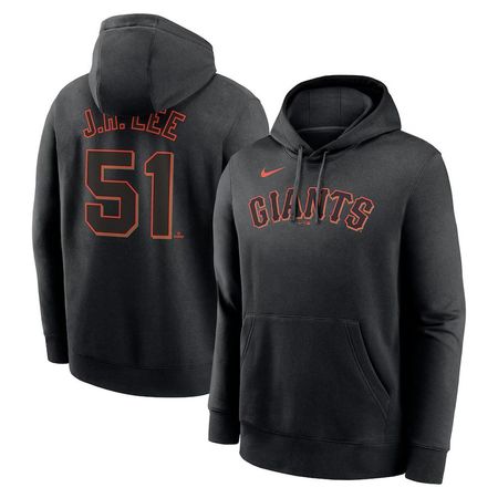 Men's San Francisco Giants #51 Jung Hoo Lee Black Player Name & Number Club Pullover Hoodie