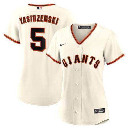 Women's San Francisco Giants #5 Mike Yastrzemski Cream Home Replica Player Jersey