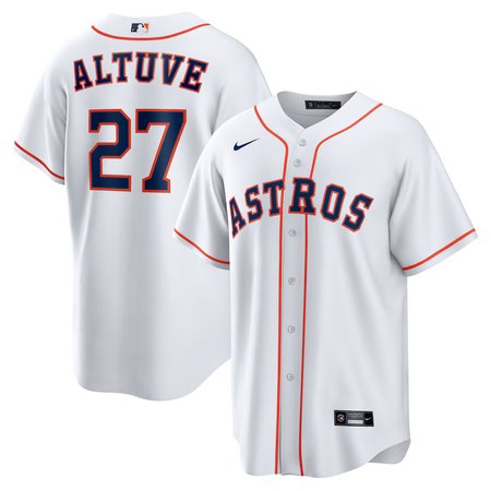 Men's Houston Astros #27 Jose Altuve Nike White Home Replica Player Jersey