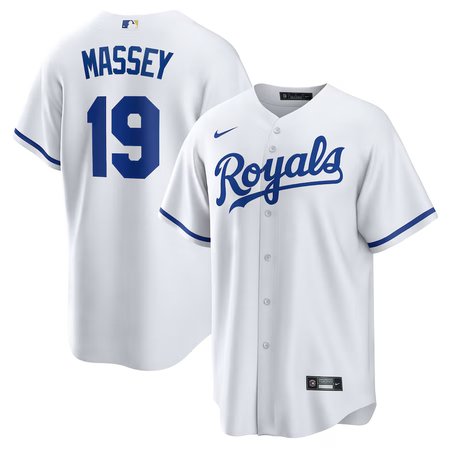 Men's Kansas City Royals #19 Michael Massey Nike White Home Replica Jersey