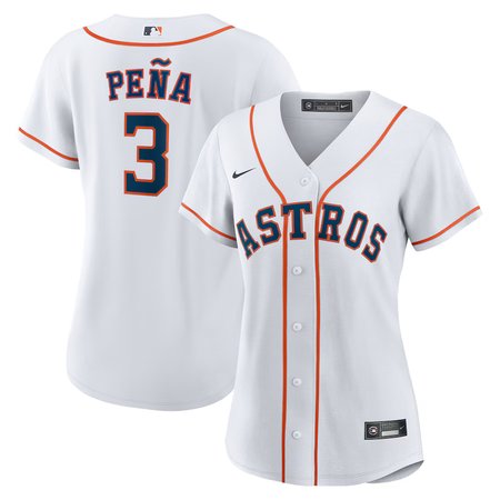 Women's Houston Astros #3 Jeremy Pena Nike White Home Replica Jersey