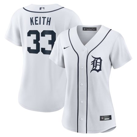 Women's Detroit Tigers #33 Colt Keith White Home Replica Jersey