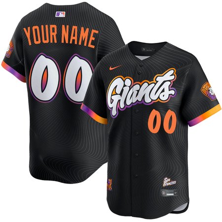 Men's San Francisco Giants Custom Black 2025 City Connect Limited Jersey