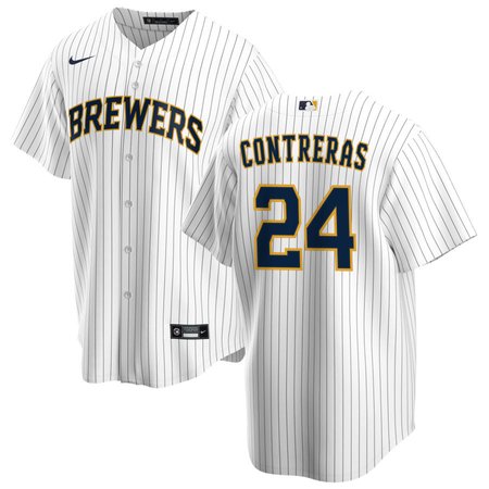 Men's Milwaukee Brewers #24 William Contreras Nike White Alternate Limited Player Jersey