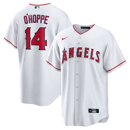 Men's Los Angeles Angels #14 Logan O'Hoppe Nike White Home Replica Jersey