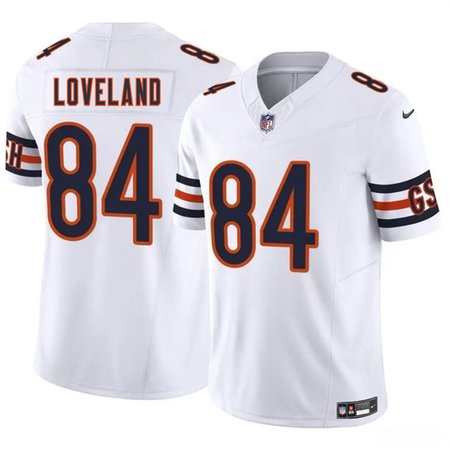 Men's Chicago Bears #84 Colston Loveland White 2025 Draft F.U.S.E. Vapor Untouchable Limited Stitched Football Jersey